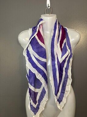 Vana Scarf Womens One Size Purple Pink Geometric Square Japan Lightweight